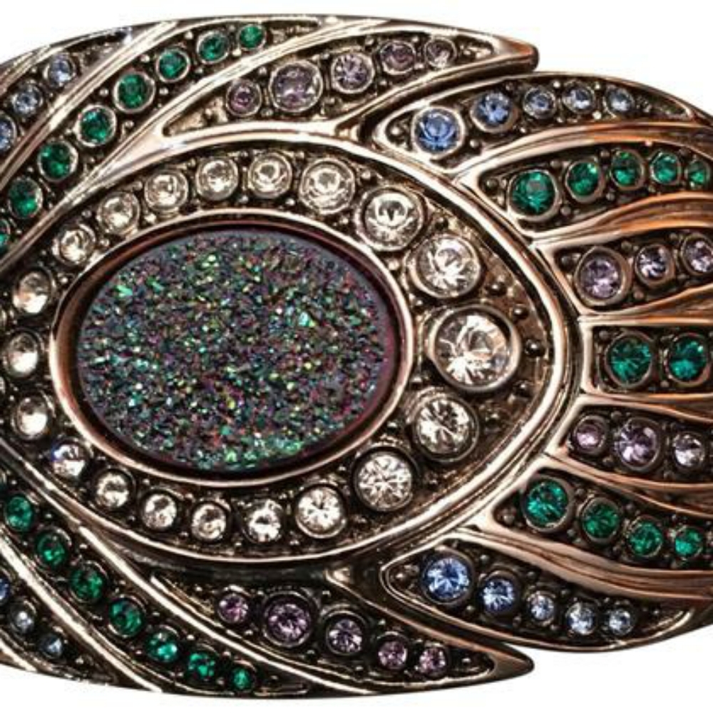 Victoria Wieck Peacock Drusy Cuff Bracelet Watch - Picture 3 of 3